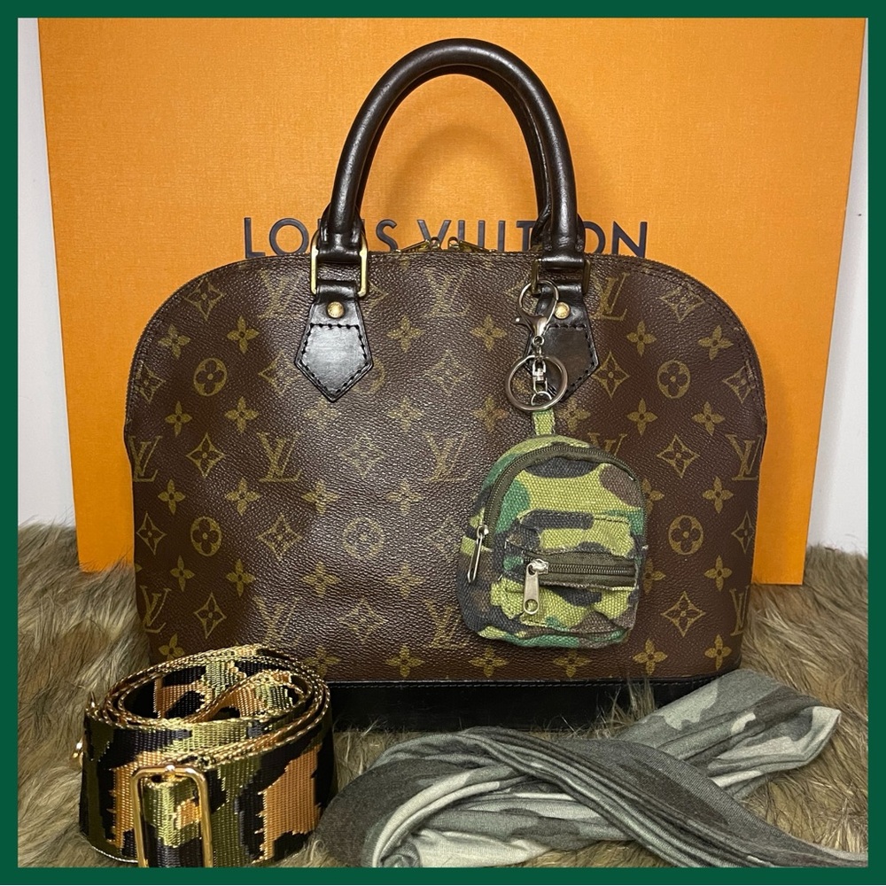 Louis Vuitton Brown Monogram Bag with Camouflage Details Alma pm